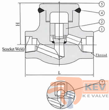 Forged Steel Piston Check Valve 800Lb