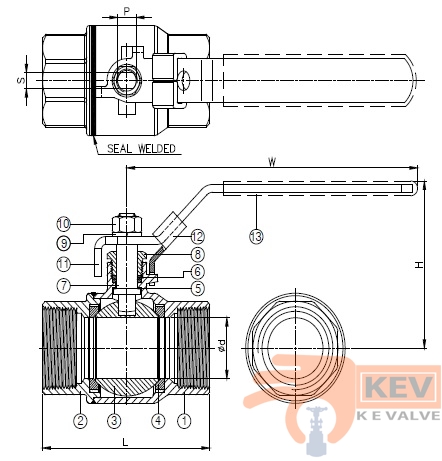 Ball Valves, 2 PC Screwed End Ball Valve, 2 PC Ball Valve 2006swp2