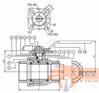 Ball Valve, Screwed End Ball Valve, 2 Pc Screwed End Ball Valve 2009d p2