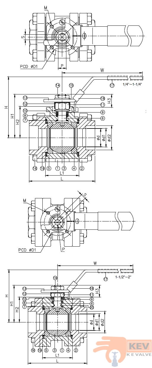 Ball Valve, High Pressure Ball Valve 2011KM3Mp2