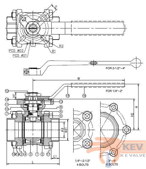 Ball Valve, Socket Weld End Ball Valve, 3 PC Socket Weld End Ball Valve 2011nd p2