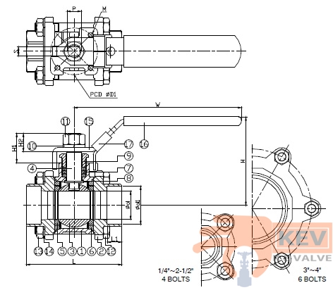 3 PC Socket Weld End Ball Valve 2011NM 1000 WOG - Haitima Valve p2