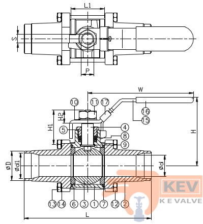 3 PC Butt Weld End Ball Valve 2012L p2