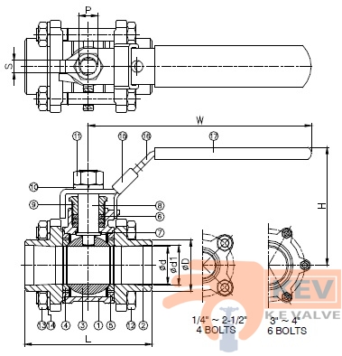 3 PC Butt Weld End Ball Valve 2012N p2