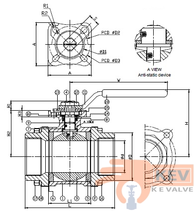 3 PC Screwed End Ball Valve 2013Dp2