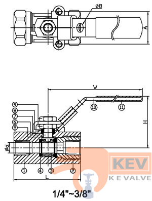 1 PC Screwed End Ball Valve 2017BM p2