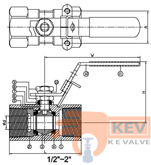 1 PC Screwed End Ball Valve 2017BM