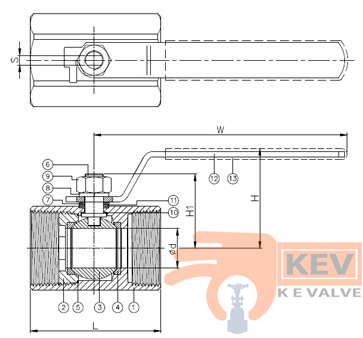 Ball Valve, Screwed End Ball Valve, 1 PC Screwed End Ball Valve p2