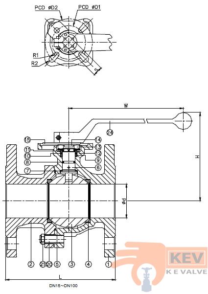 2PC FLANGED END BALL VALVE 2020d p3