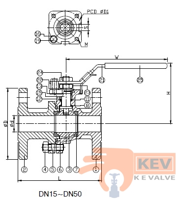 Ball Valves, Flanged End Ball Valves, 2 PC Flanged End Ball Valve 2020n p2