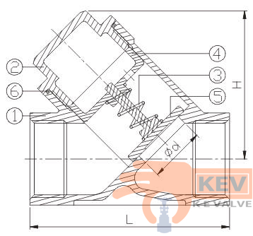 Screwed End Piston Check Valve 2050 800WOG - Valve